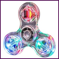 New Crystal LED Light Fidget Spinner Glow in Dark Hand Top Stress Relief Toys