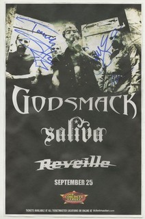 Godsmack signed autographed concert poster Tommy Stewart Sully Erna Robbie
