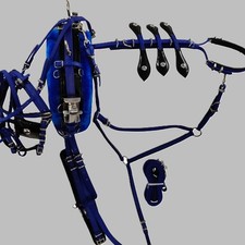 Quick Hitch Horse Driving Harness PVC Blue Black Cob Pony Shet Mini Shetland