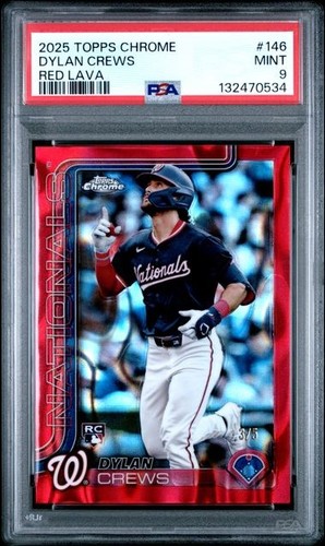Dylan Crews [Red Lava] #146 2025 Topps Chrome card