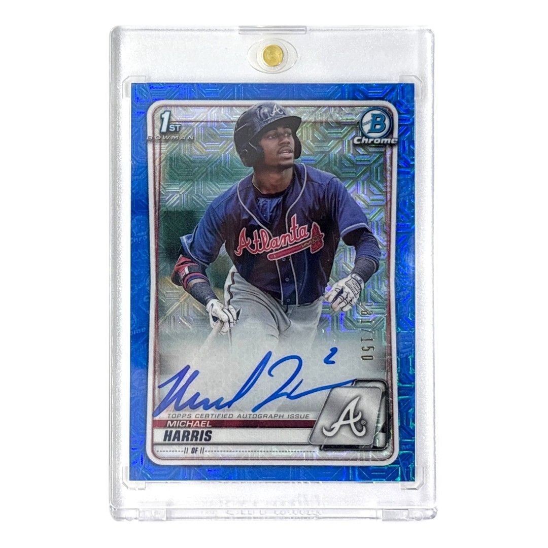 2020 Bowman Chrome 1st Michael Harris Auto Blue Refractor /150 Braves Card FS JP