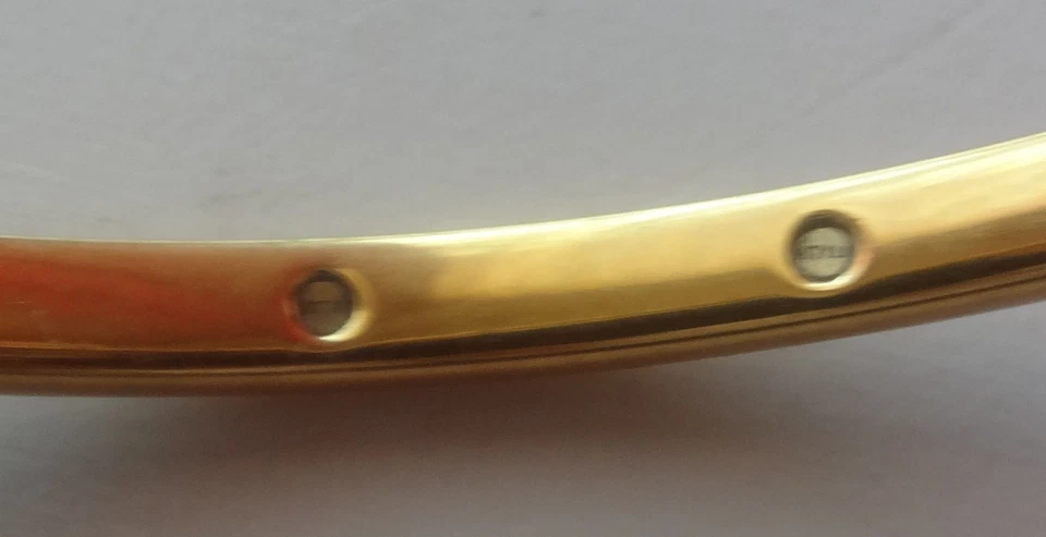 14K Yellow Gold Milor Italy Resin Bangle Bracelet 8” / 65mm diametr 6.4gr - Image 3 of 4