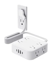 HITRENDS Surge Protector Power Strip - 8 Outlets & Flat Plug with 4 USB Ports...