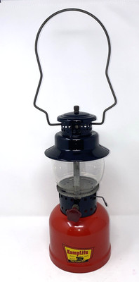 Vintage KAMPLITE MODEL KFL-11 K-FUEL LANTERN Red with Original Glass Globe VGUC