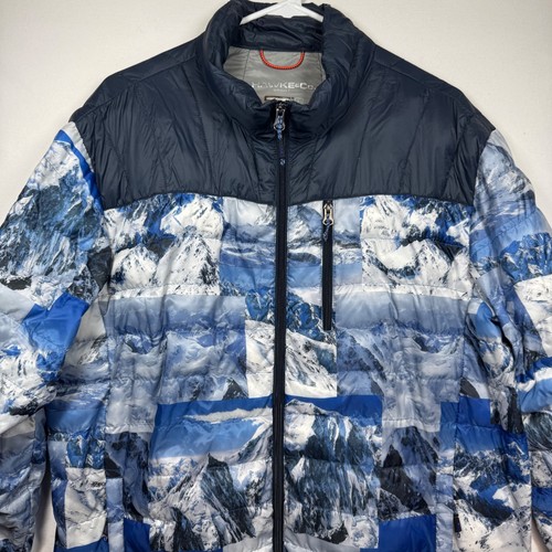 Hawke & Co. Chaqueta deportiva acolchada abrigo ligero estampado montaña azul talla grande - Imagen 2 de 8