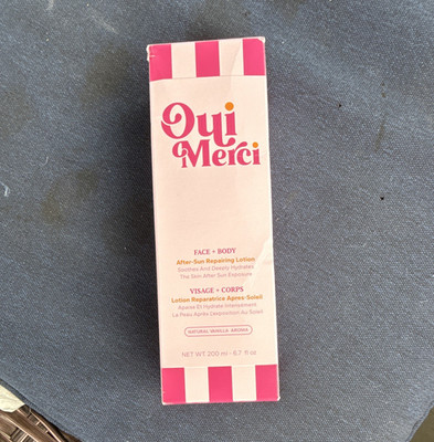 Oui Merci After-Sun Repairing Lotion Face & Body Hydrating Vanilla 6.7 oz