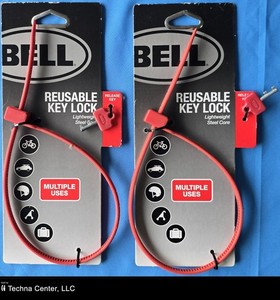 Bell Sports Reusable Lightweight Steel Core Zip Tie Key Lock, 2 Packs