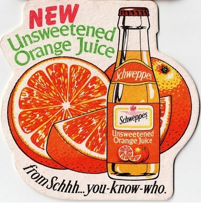 Schweppes Bierdeckel ungesüßt Orangensaft