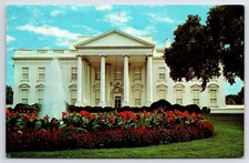 Postcard Washington DC White House Fountain Posted 1969 Chrome Vintage PC N1714