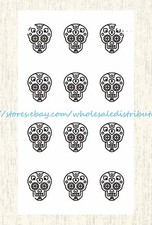 little black sugar skull temporary tattoo good fake tattoos