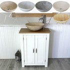 Slimline Bathroom Cabinet | Solid Oak Top White | Narrow Bathroom Unit