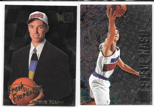 STEVE NASH ROOKIE PAIR 1996-97 FLEER METAL 138 205 PHOENIX SUNS MAVERICKS HOF