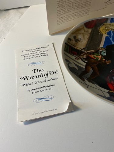 Knowles Wizard of Oz Collector Plate "The Wicked Witch of the West" 1979 Ltd Ed - Picture 5 of 7