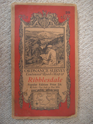 ORDNANCE SURVEY Ribblesdale map 25. 1" Vintage Cloth 1924. Barnoldswick, Settle - Picture 14 of 15