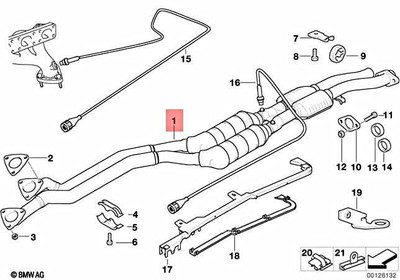 Genuine BMW E36 328i Cabrio Coupe Sedan Exhaust Pipe Front 