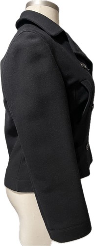 NARCISO RODRIGUEZ BLACK WOOL BLEND PEACOAT JACKET COAT DOUBLEBREASTED 8 ITALY - Picture 6 of 13