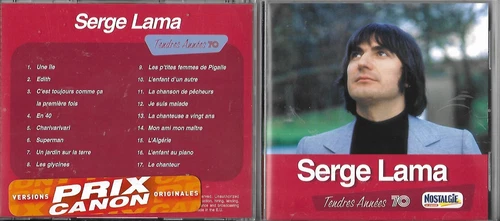 CD SERGE LAMA TENDRES ANNEES 70 BEST OF 17 TITRES TBE