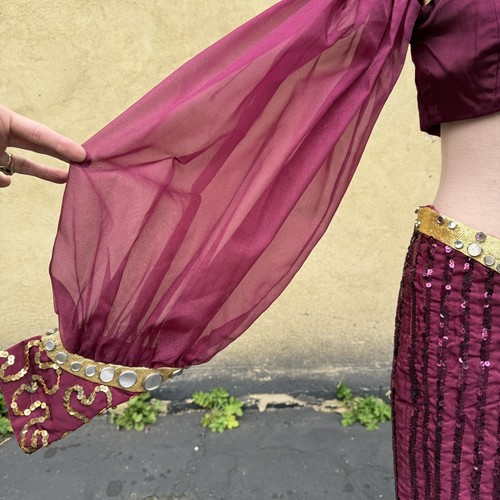 Juego de 2 vestidos vintage de lentejuelas con espejo de escenario burlesco Genie púrpura de los años 70 para corista - Imagen 5 de 16