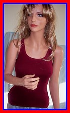 SMALL S KAVIO Rib Cotton Juniors Women Tank Racerback Top Pullover Layer Shirt