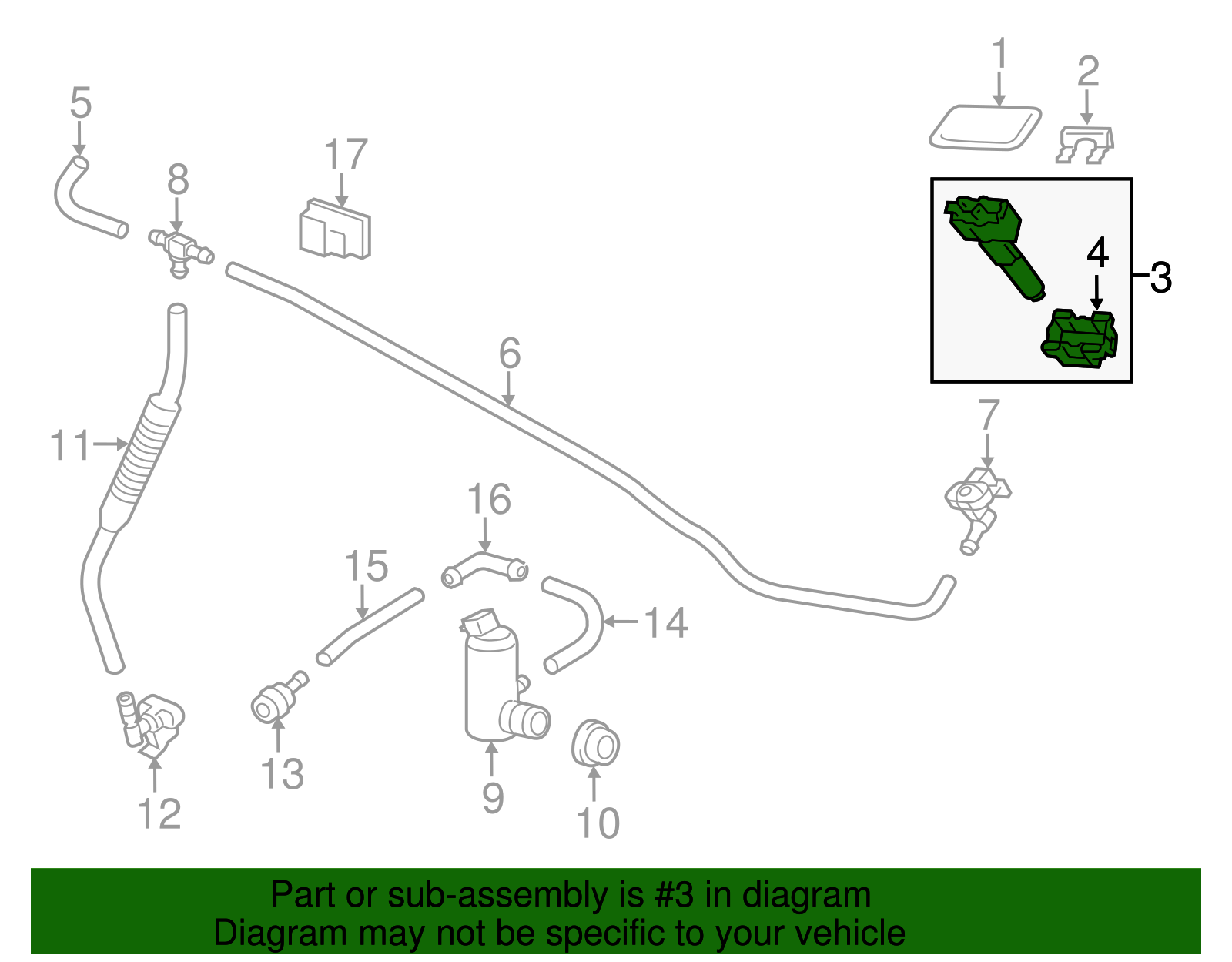 Lexus Gx460 Headlight Washer Pump Actuator Left Bumper OEM Driver Side 20142016 for sale online