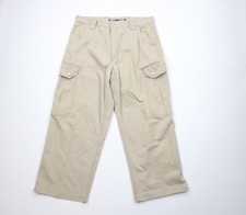 Vtg 90s Streetwear Mens 36x28 Distressed Skateboard Baggy Wide Leg Cargo Pants