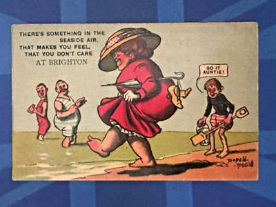 BRIGHTON Donald McGill Comic Postkarte 1913 ES LIEGT ETWAS IN DER MEERLUFT