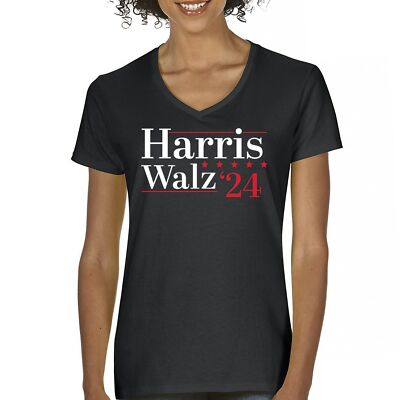 Harris Walz 2024 Women's V-Neck T-shirt Kamala Madam President Im Speaking Tee