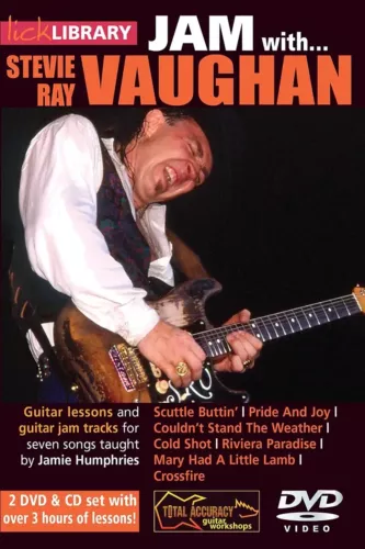 Lick Library JAM WITH STEVIE RAY VAUGHAN Guitar Video Lesson 2-DVD + JamTrax CD