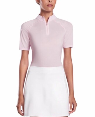 G/Fore Textured Stripe Quarter Zip Top Size M L Pink Womens Golf GFore NEW