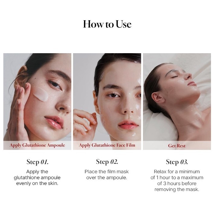 applying glutathione on face House of B Glutathione Face Film Mask 2-Step 1pcs Wrinkle Reduction Skin  Tone up