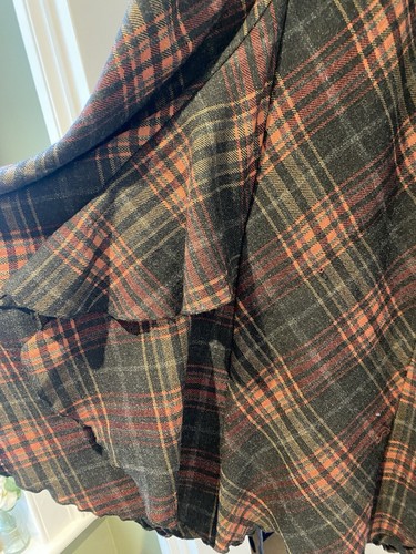 WOOL FISHTAIL LONG CHECK SKIRT SIZE 10/12 PER UNA SPEZIALE WAIST 16 INCHES - Picture 5 of 18