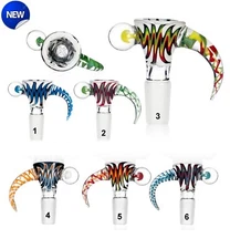 14mm Glass Bowl Handle Twisted Cane X Screen thick NorthStar glass 💨✨ 🌟 🎆💥🚀