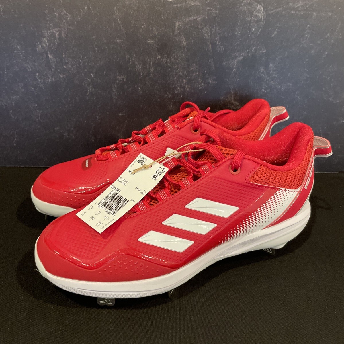Adidas Icon 7 S23861 Men’s Baseball Cleats Size 12 Red / White Amazon.com | Adidas Mens Icon 7 Boost White/Team Navy Blue  main image 2