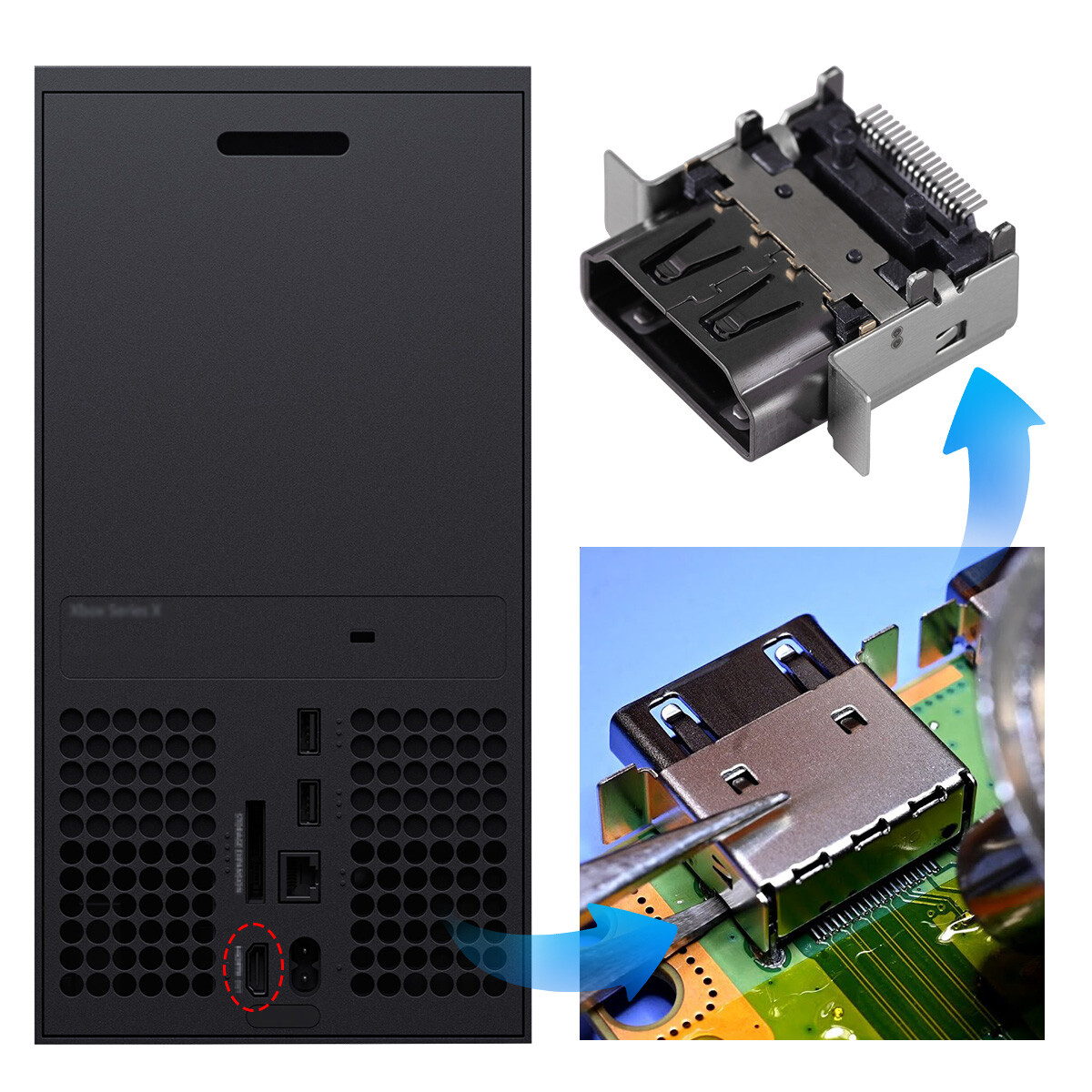 Modulo Porta HDMI Di Ricambio Per Xbox Series X - Socket Nuovo Originale Microsoft - Foto 2