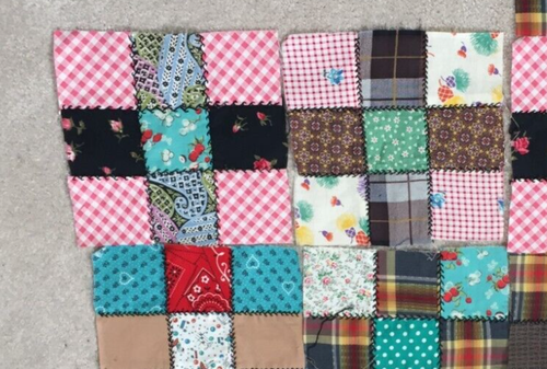 13 Vtg 9 Patch Quilt Blocks-Machine & Hand Stitched--8 1/2" x 8 1/2" FREE SHIP - Picture 9 of 9