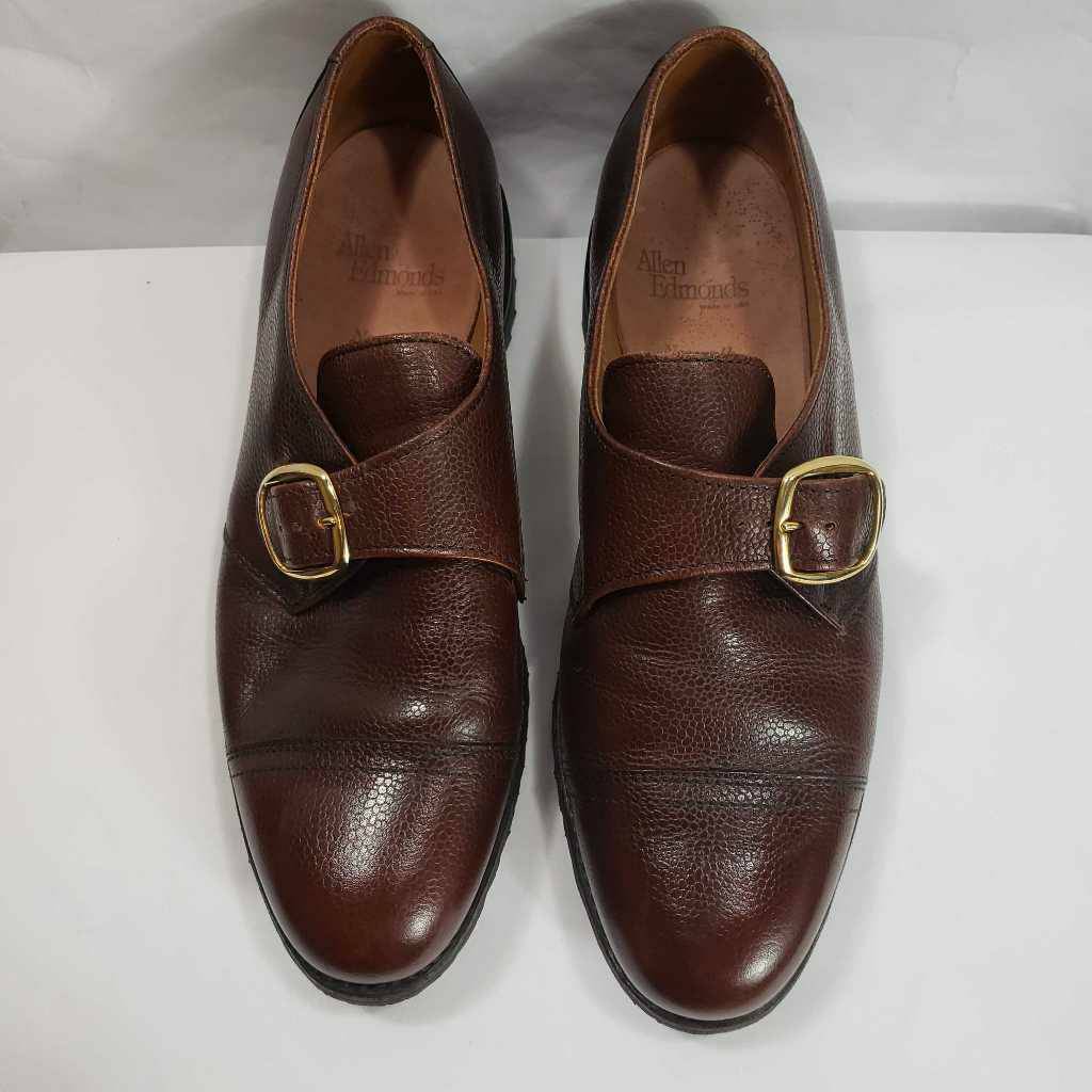 Allen Edmonds Norwalk Mens Loafers Shoes Brown Cap Toe Monk 