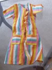 Vintage  1970's Barbie MOD Clone STRIPE DRESS Free Ship