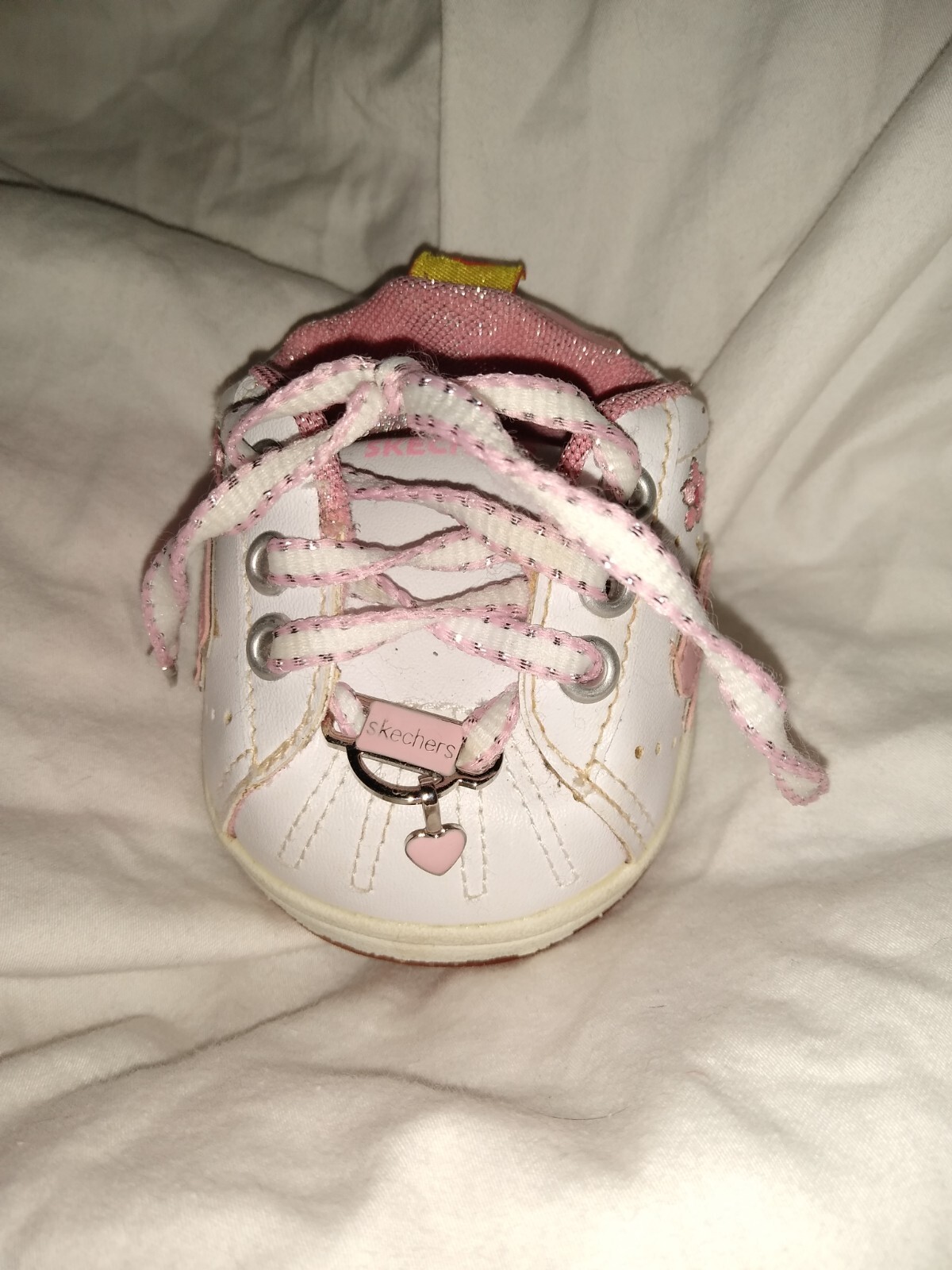 BUILD-A-BEAR SKECHERS RUNNING SNEAKERS PINK & WHITE One Shoe Only