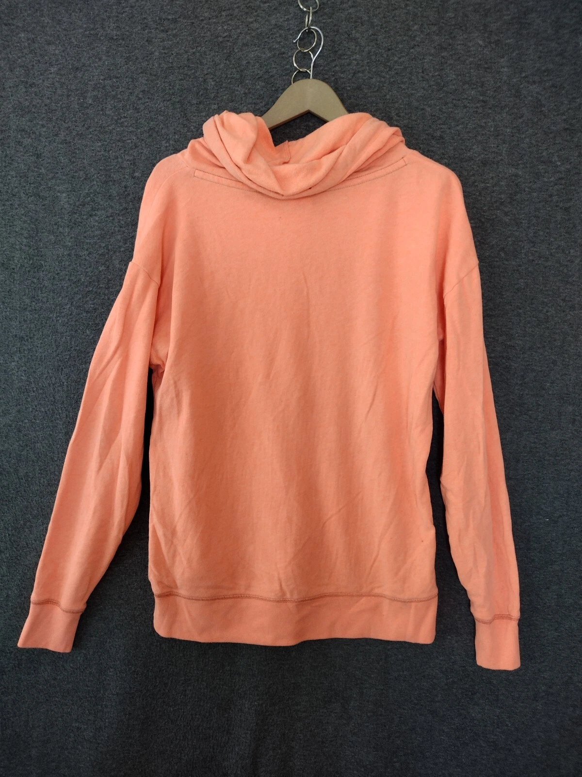 UNDERCOVER Felpa con cappuccio Victorias Secret nera amore rosa logo S arancione con tasche