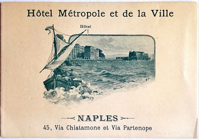Trade Card Hotel Metropole Et De La Ville Naples Italy Vintage Original