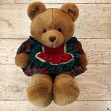 Rare Vtg 1992 Commonwealth 19" Plush Stuffed Teddy Bear w/ Ruffled Dress Apron