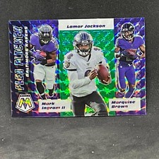 2020 Panini Mosaic Flea Flickers - Lamar Jackson - Ravens - Green Mosaic