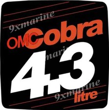 OMC COBRA Flame Arrestor 4.3 Litre Vinyl Decal Boat Sticker