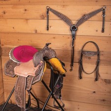 Leather Western Barrel Racing Horse Saddle Size, 14" To 18" Inches Seat.