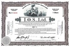 I.O.S. (IOS) Investors Overseas Services Ltd. 1970 (1 Share) Bearer Share W.