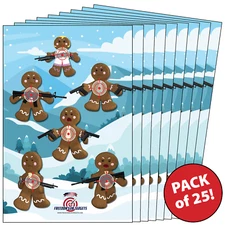 25x Paper Shooting Targets Range Gun Pistol Rifle Handgun 3-D Gingerbread  12x18