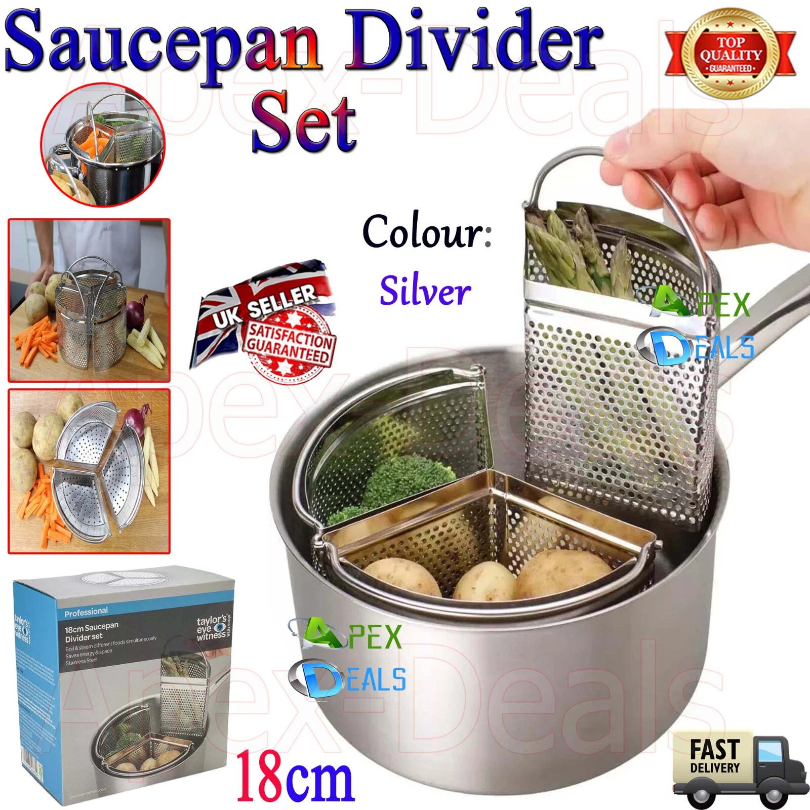 3pcs Saucepan Divider Steamer Basket Triple Divider Set Nest Cooking Strainers
Opens in a new window