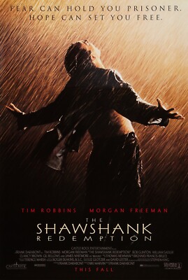 1994 The Shawshank Redemption Movie Poster 11X17 Tim Robbins Morgan Freeman  