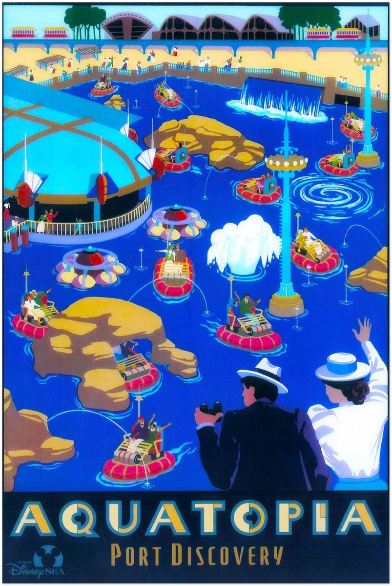 ディズニーリゾート　ピクチャー　ポスター DisneySea Attraction Poster - Aquatopia, Tokyo Disneyland | eBay