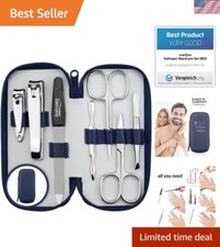 7-Piece Solingen Manicure Set in Genuine Leather - Travel Nail Care Essentials